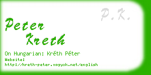 peter kreth business card